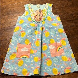 Wildflowers Sky Blue Lemons and Rainbows Dress, size 10